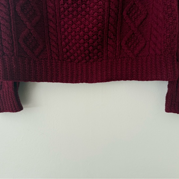 Vintage 70s Joseph F. Heron - Ardara Donegal Irish Handknit Wool Sweater Maroon - Picture 8 of 16